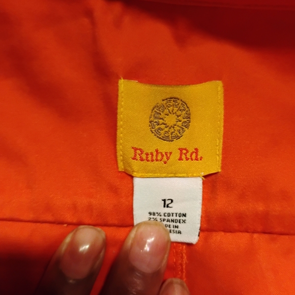 Ruby Rd. Vibrant Orange Blazer - Picture 3 of 7